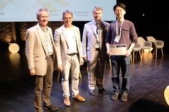 From the left: Gavin S.Walker (University of Nottingham), Fermin Cuevas (Institut de Chimie et des Matériaux Paris-Est), Yaroslav Filinchuk (Université catholique de Louvain), JiKai Ye (Max-Planck-Institut für Kohlenforschung)