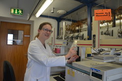 Veronika Dietl works as a laboratory assistant in the central analytical department gas chromatography.