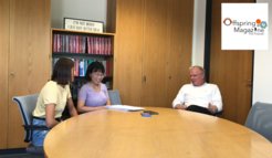 PhD speaker Bea Lansbergen, Xiaoran Liu and Ferdi Schüth during the podcast production of Offspring Magazine - The Podcast