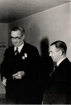 Franz Fischer, first director of our institute, and Ernst Haage, head of our mechanical workshops.