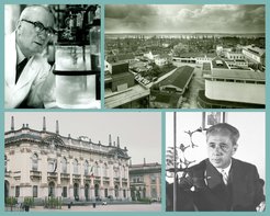 Karl Ziegler (oben) und Giulio Natta (unten) haben gemeinsam den Chemienobelpreis gewonnen. Nun werden ihre Wirkungsstätten in Mülheim und Mailand mit einer besonderen Auszeichnung gewürdigt.