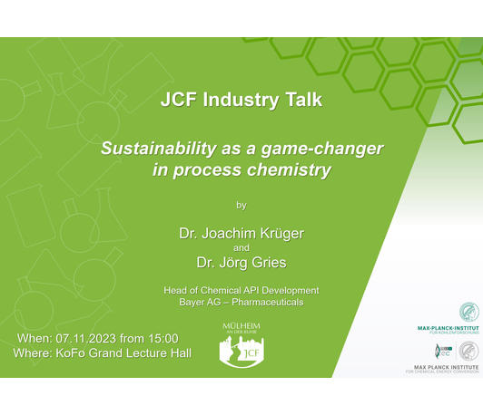JCF Lecture Dr. Joachim Krüger and Dr. Jörg Gries (Bayer AG, Pharmaceuticals, Germany) JCF Lecture Dr. Joachim Krüger and Dr. Jörg Gries (Bayer AG, Pharmaceuticals, Germany)
